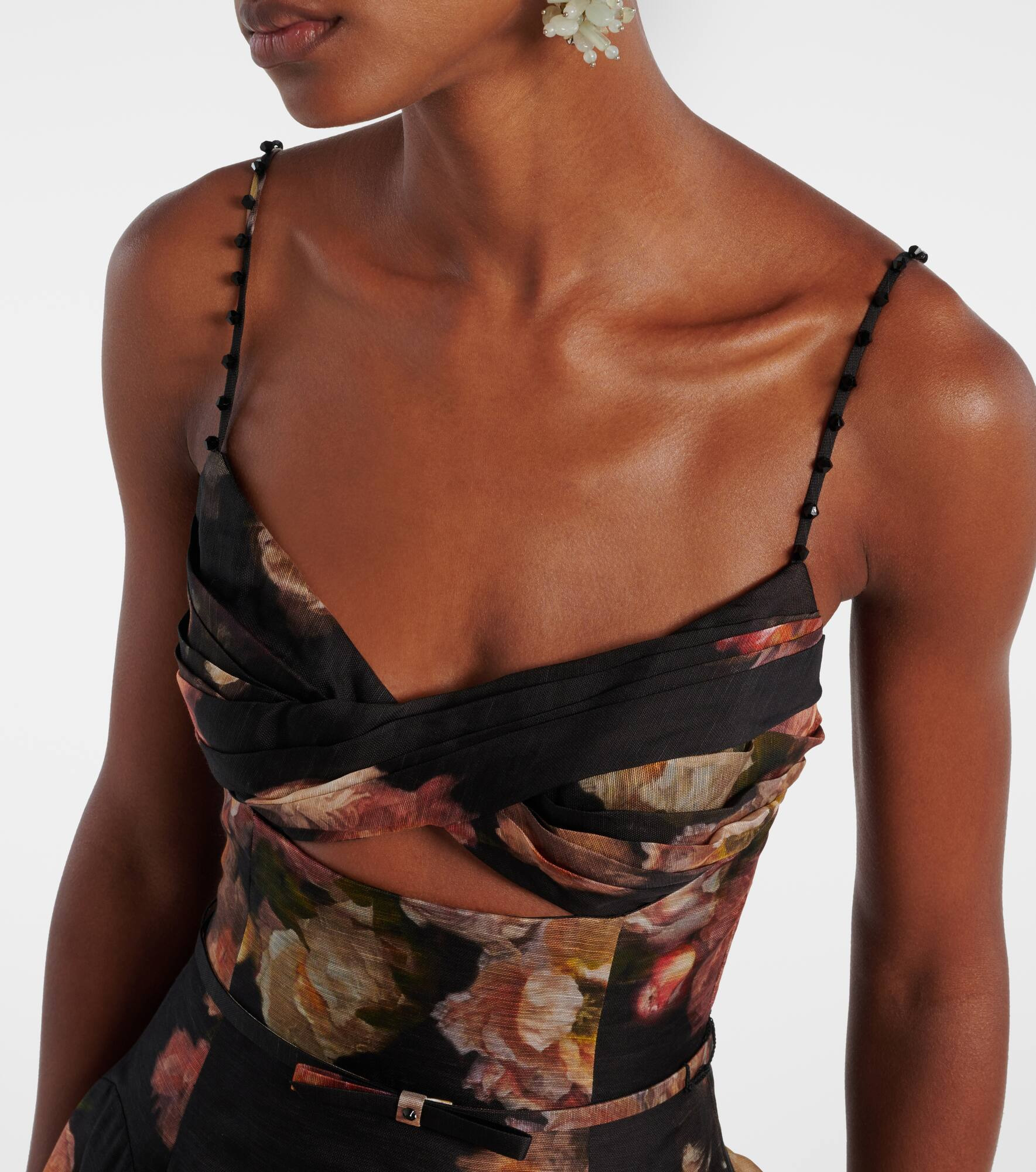Hypnotic linen and silk organza midi dress - 4