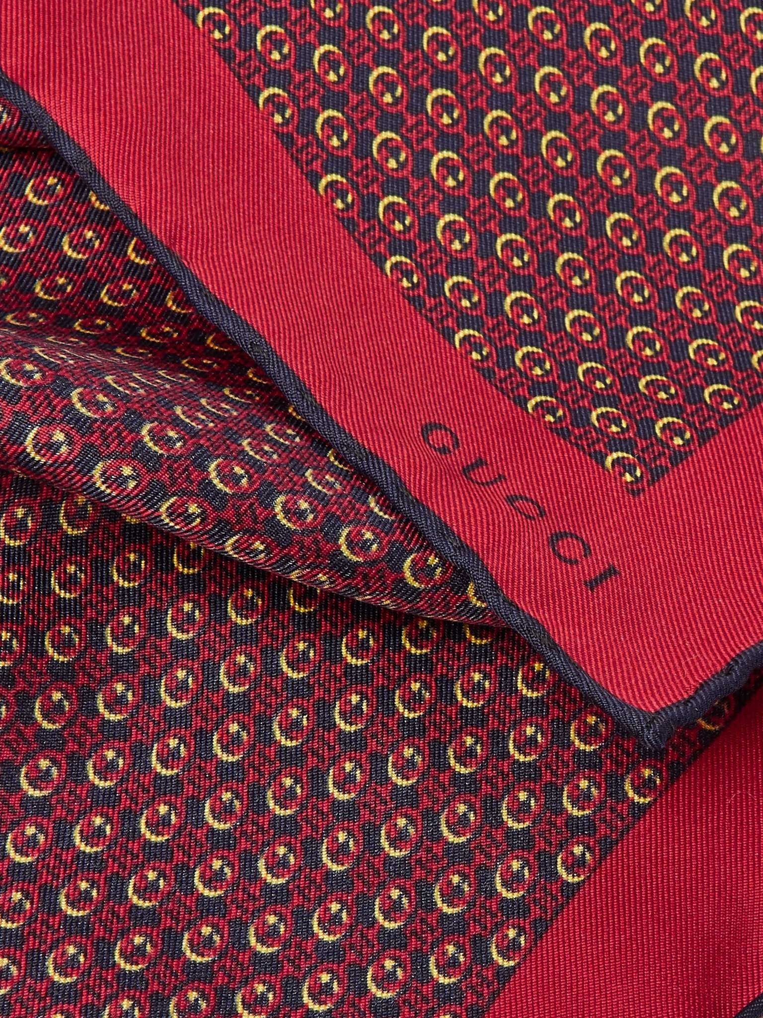 Monogram-Print Silk-Twill Pocket Square - 3