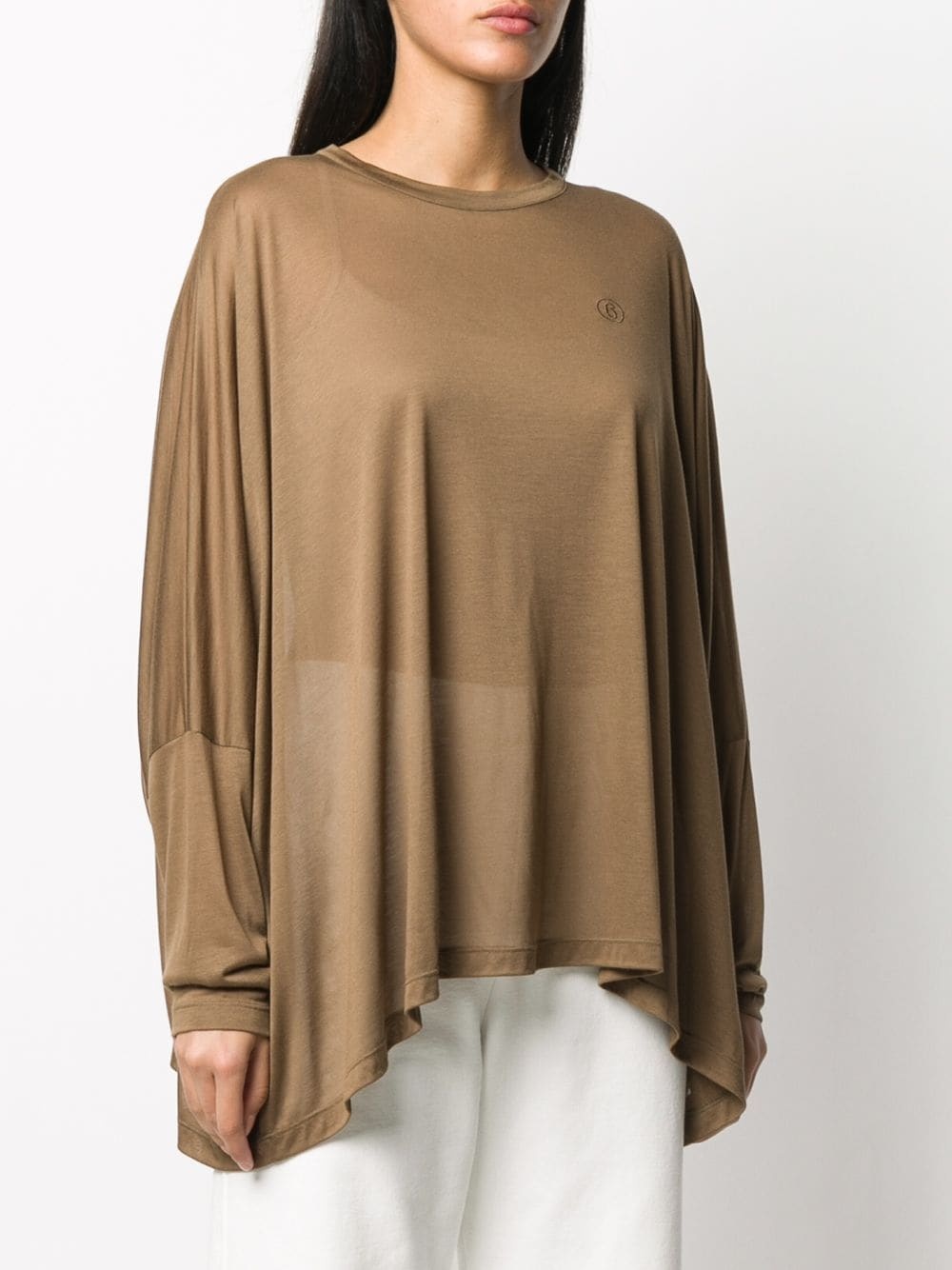 semi-sheer long sleeve T-shirt - 3