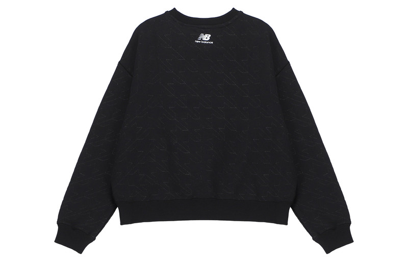 New Balance (WMNS) 새로운 균형 대원 목 로고 스웨터 '블랙' 5CC37142-BK outlook