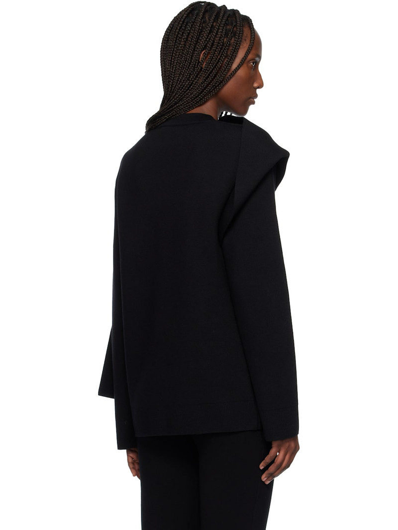 Black Scarf Oversized Wool Sweater 3