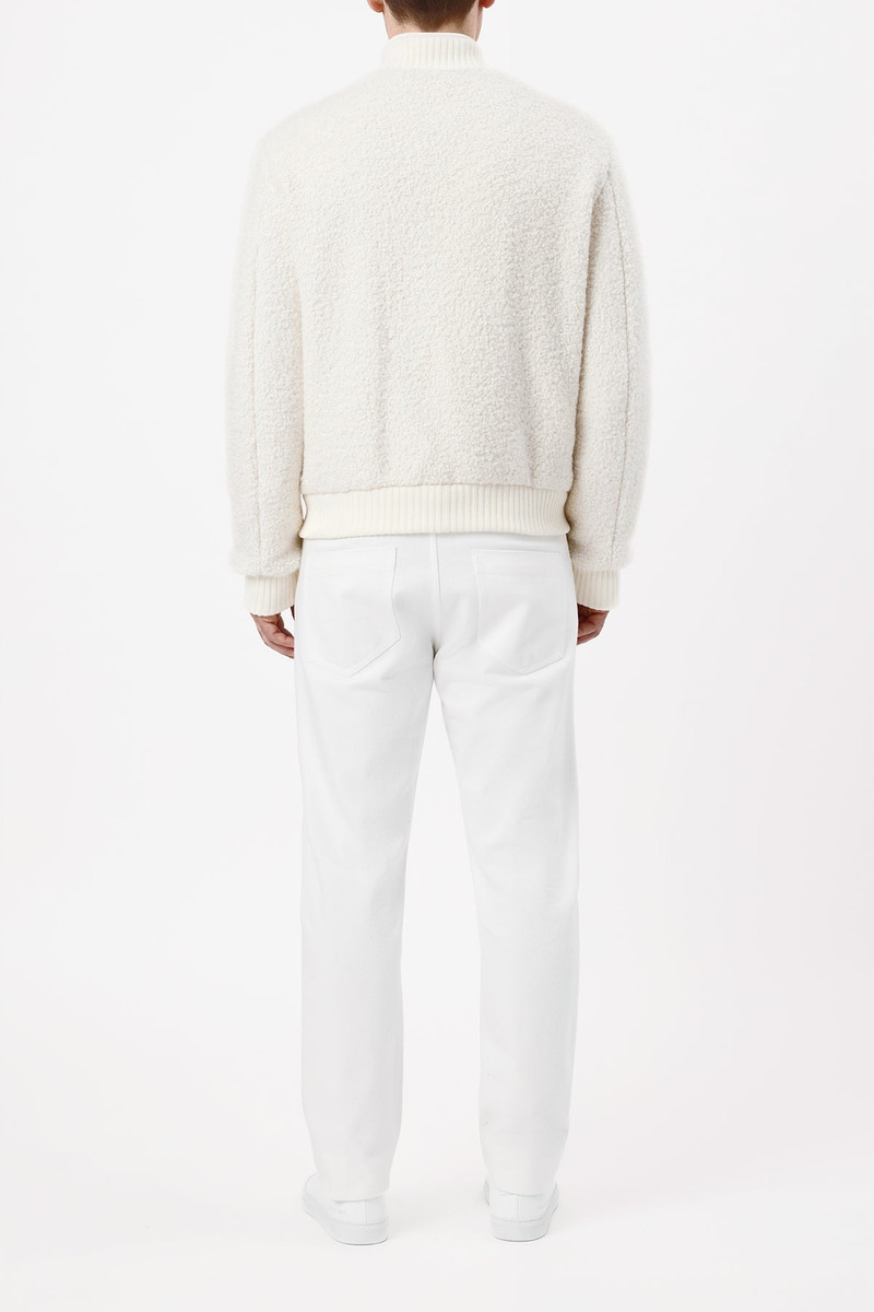 Brandon Bomber Jacket in Ivory Cashmere Boucle 4