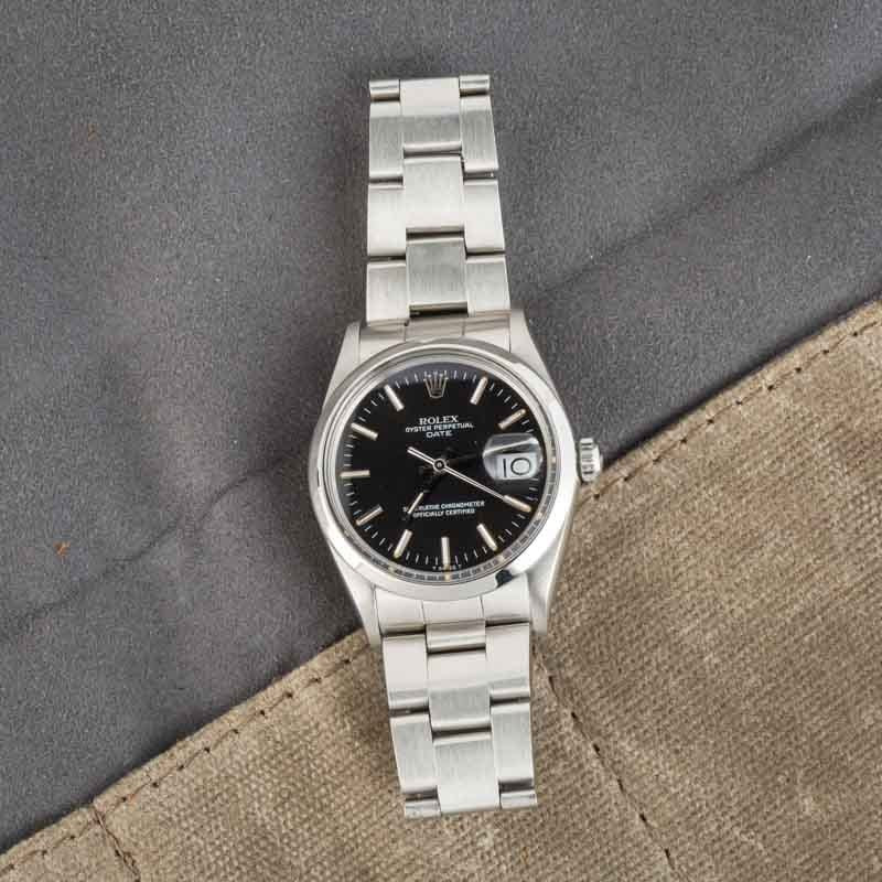 174916 Pre-owned Rolex Date 15000 Black Dial - 6