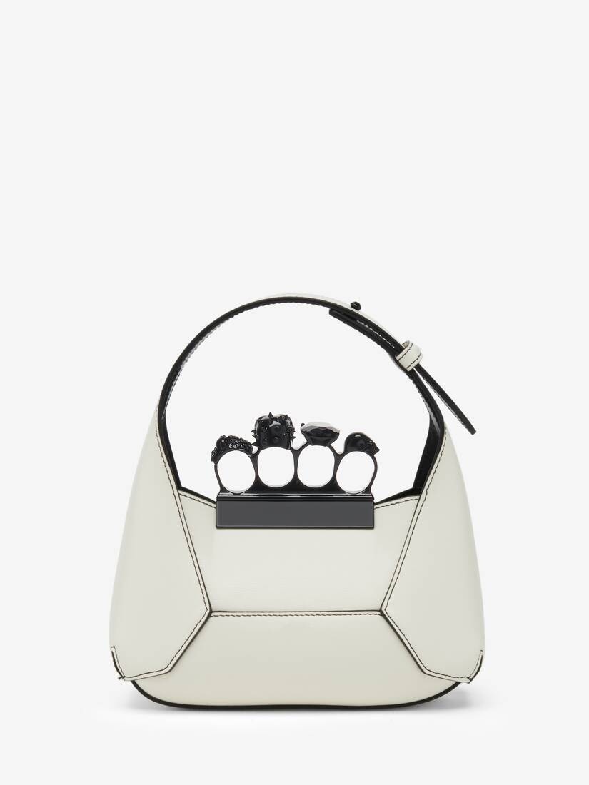 Women's The Jewelled Hobo Mini Bag in Soft Ivory - 4