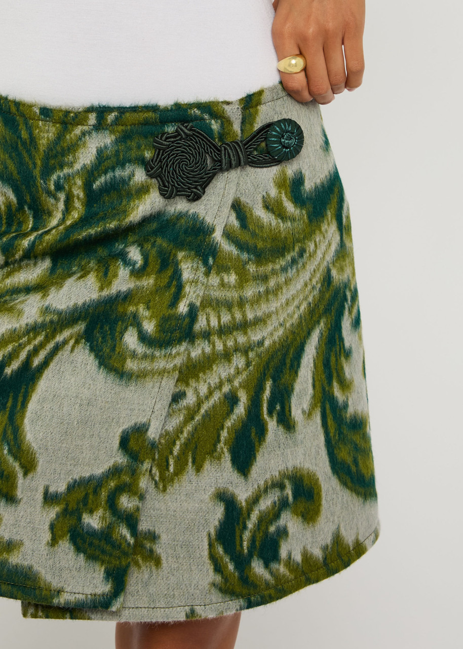 Etro Jacquard Wool-blend Mini Wrap Skirt - 5