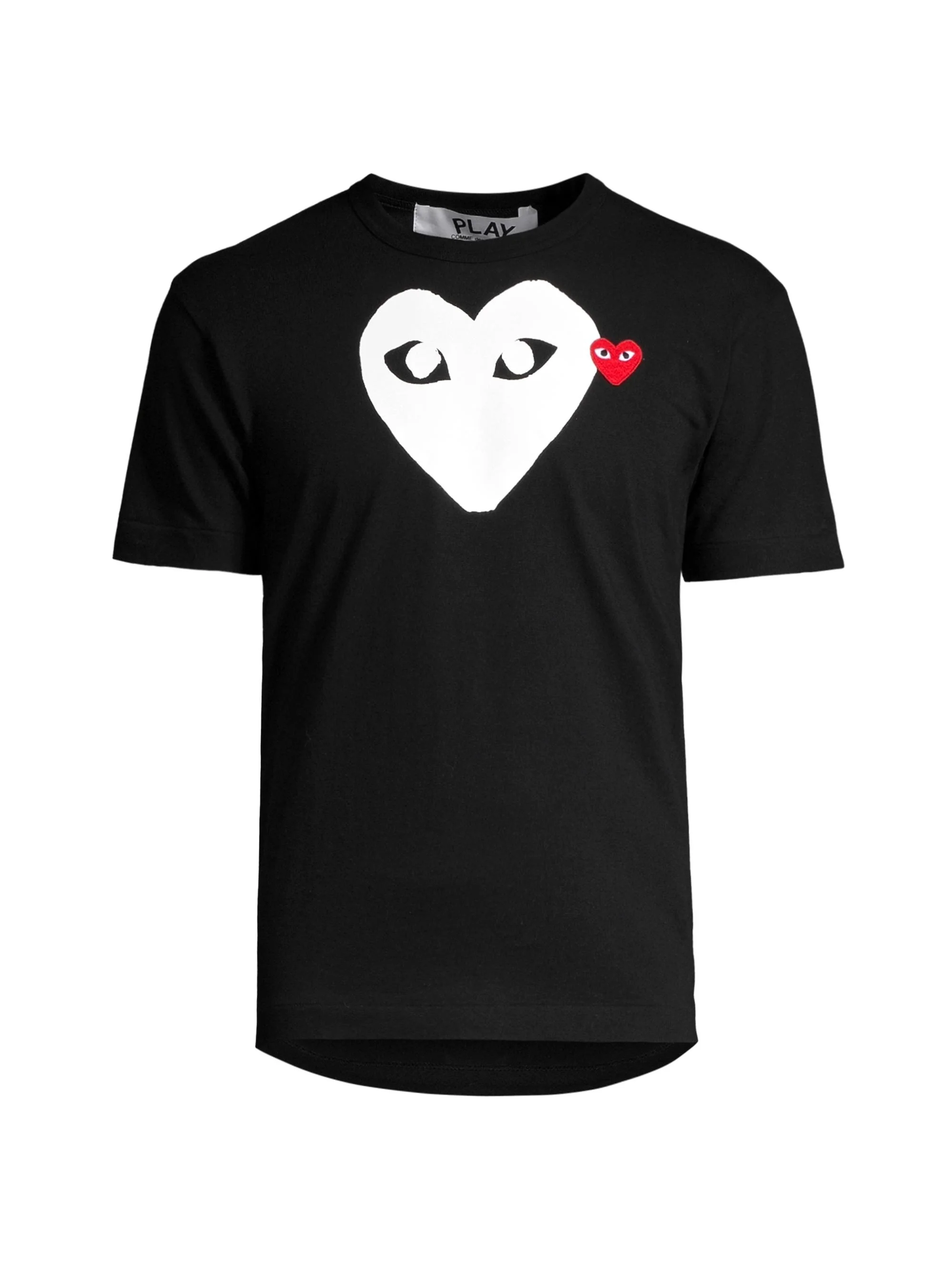 Men Large Heart Cotton Tee - Black - 1