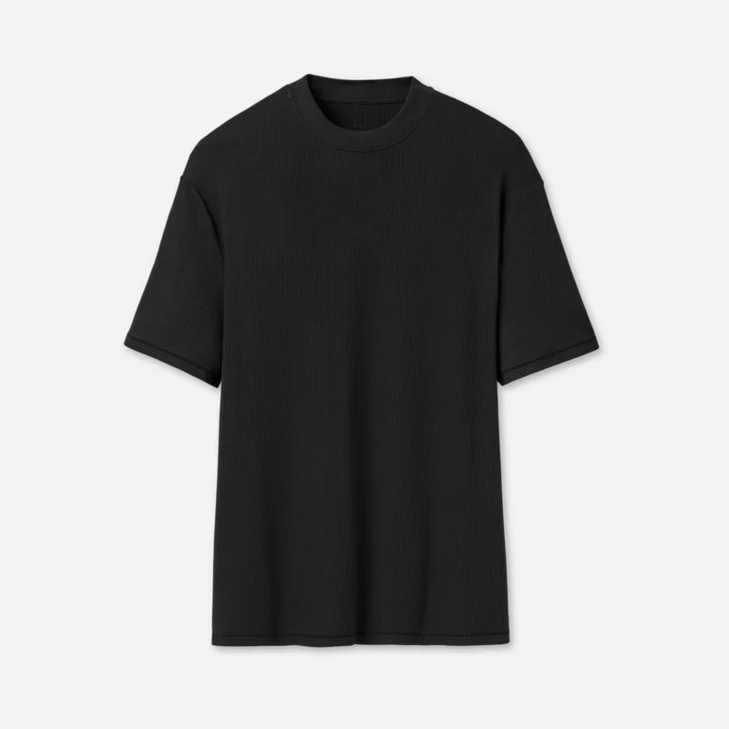 ® Women's Amarys Relaxed Rib Tee Tops in Black - 1