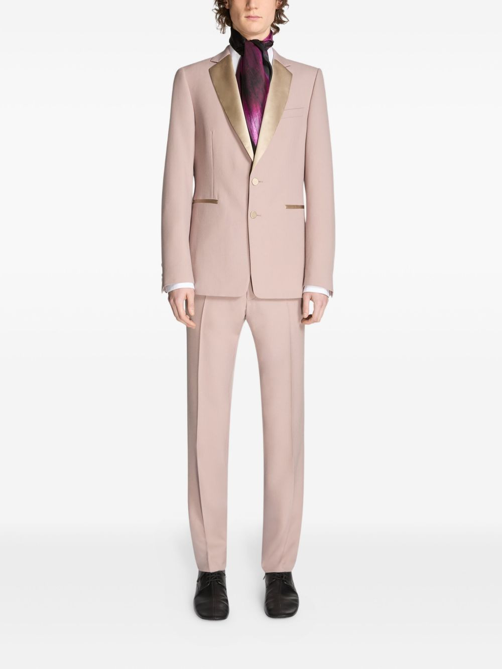 satin-lapel wool suit - 2