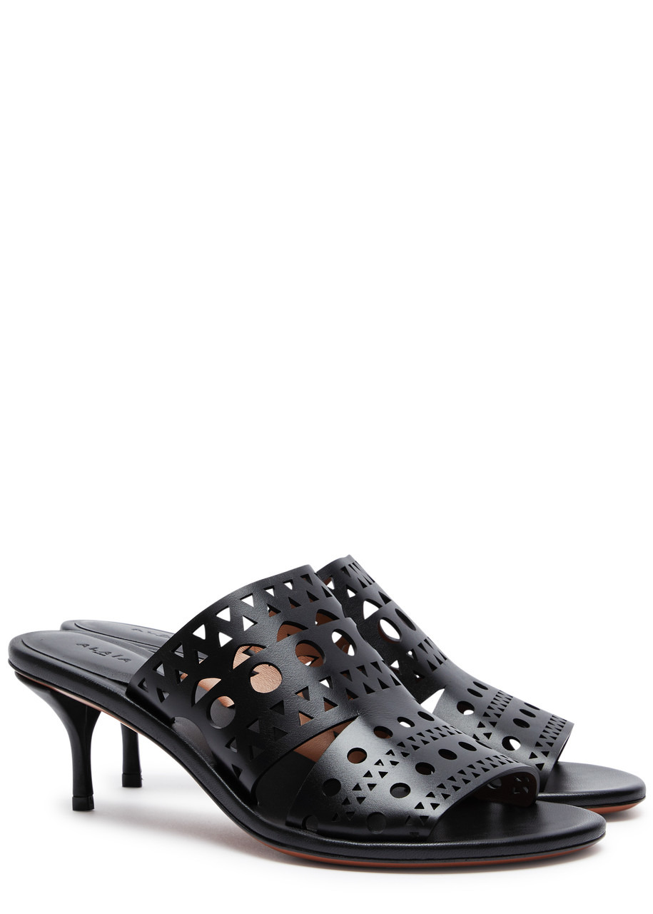 Vienne 55 laser-cut suede mules - 2