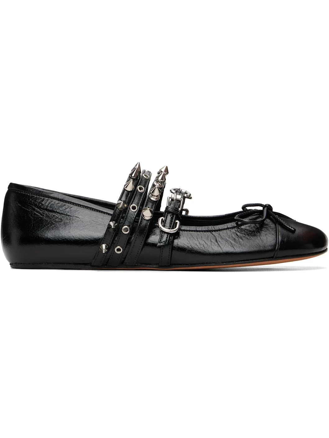 Black Spike Ballerina Flats - 1