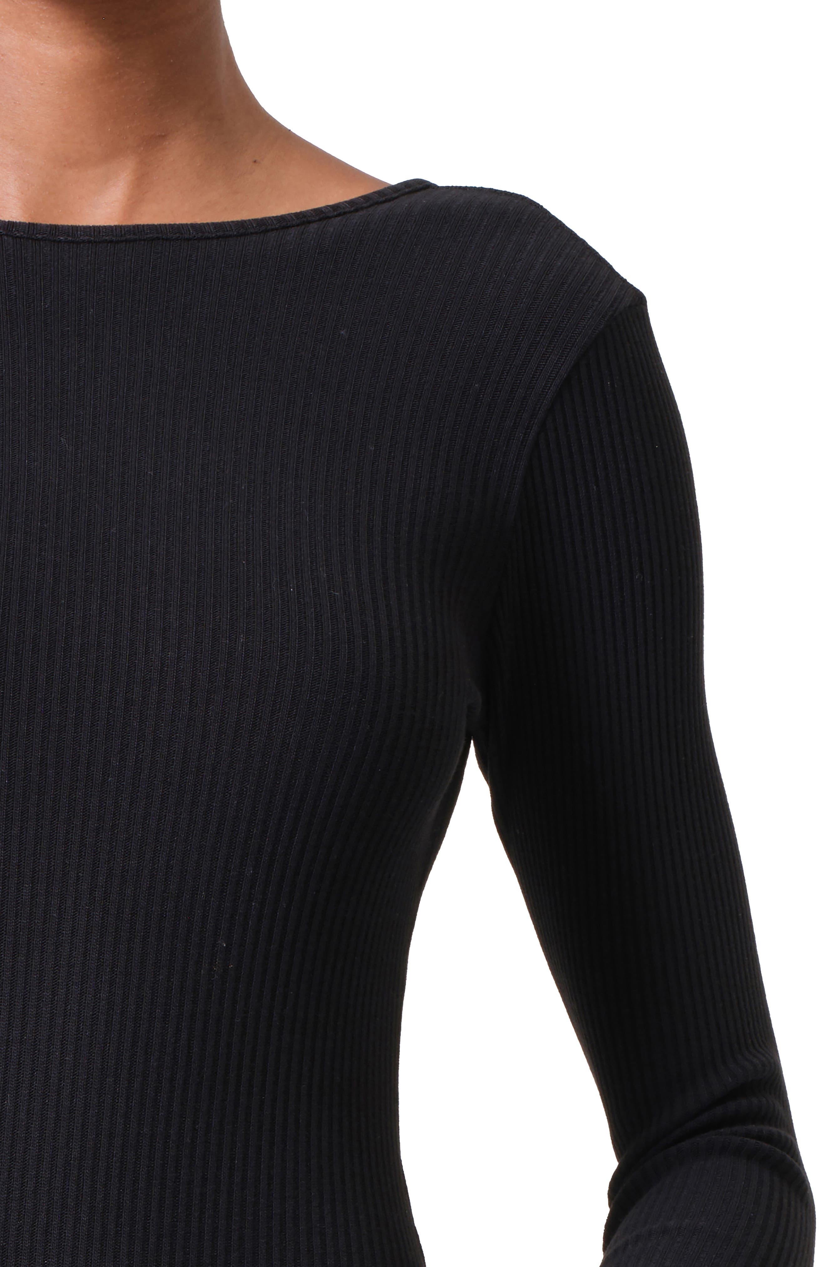 AGOLDE Bridget Rib V-Neck Bodysuit in Black at Nordstrom - 2