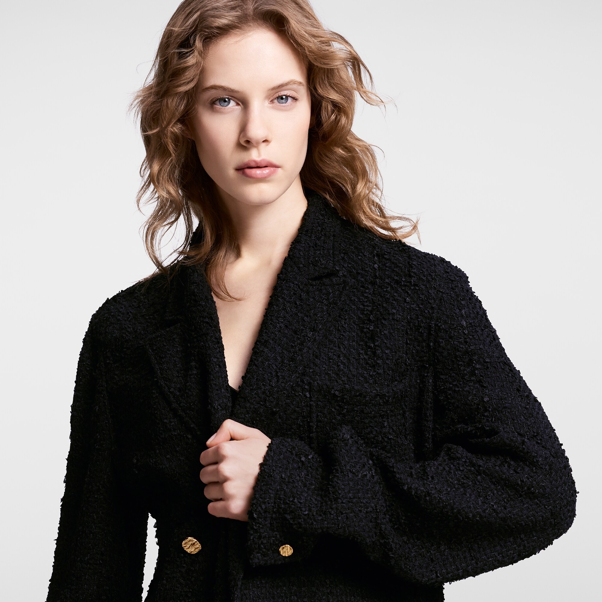 Double-Breasted Tweed Blazer - 2