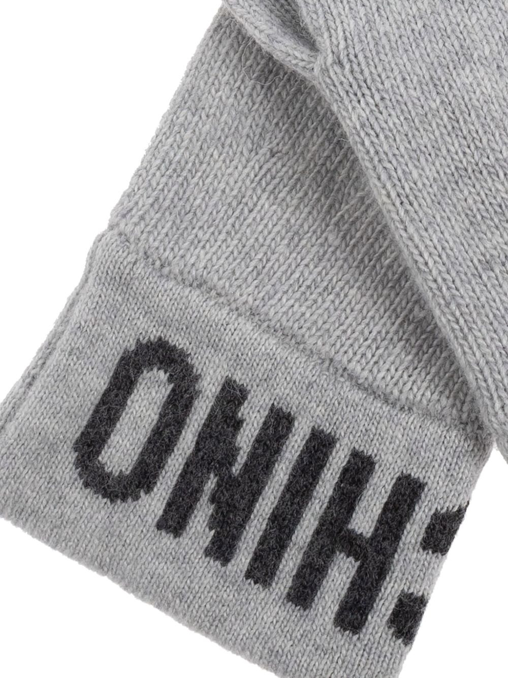 logo-detail wool gloves - 3