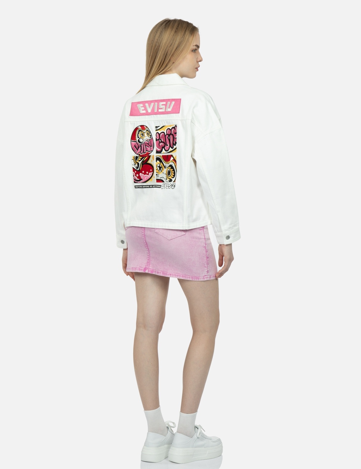 GRAFFITI DARUMA EMBROIDERY ZIP-UP SHIRT JACKET - 3