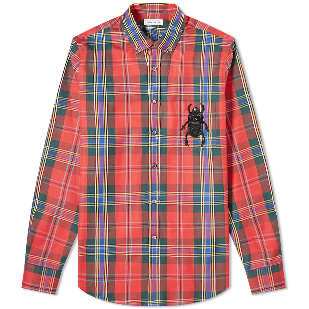 Alexander McQueen Tartan Embroidered Bug Pocket Shirt - 1