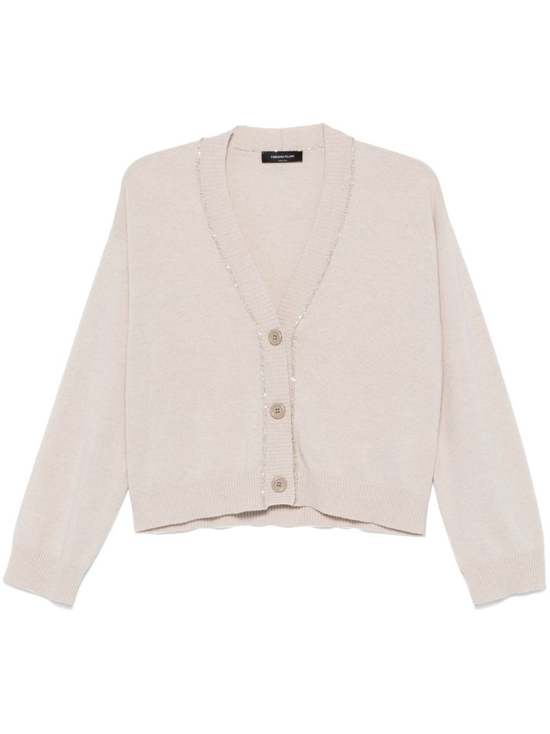 sequin-detailed cardigan 1