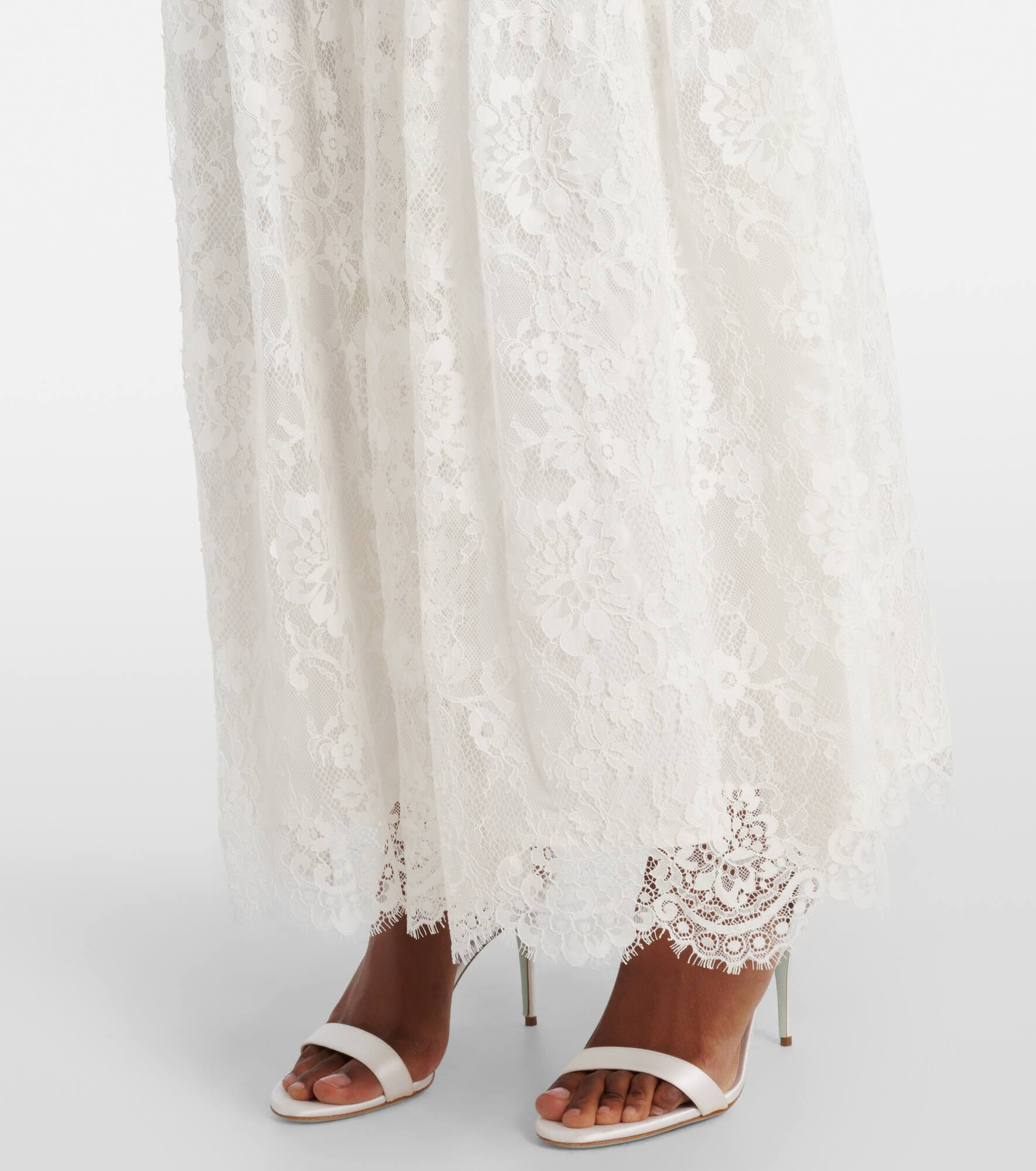 Ruched lace and tulle maxi dress - 5
