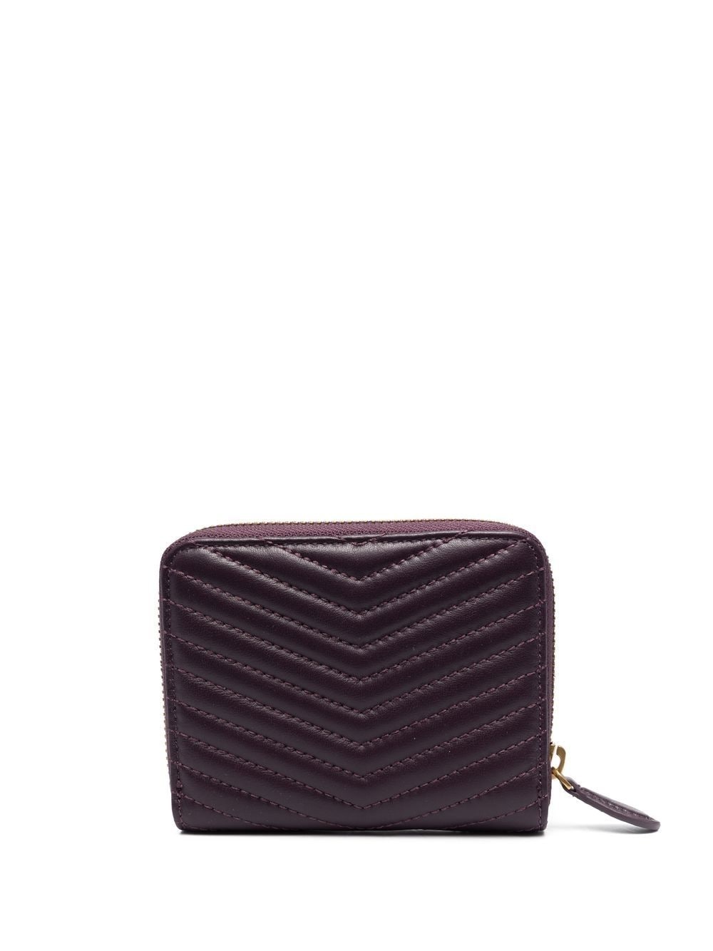 small chevron-quilted zip-round purse - 2