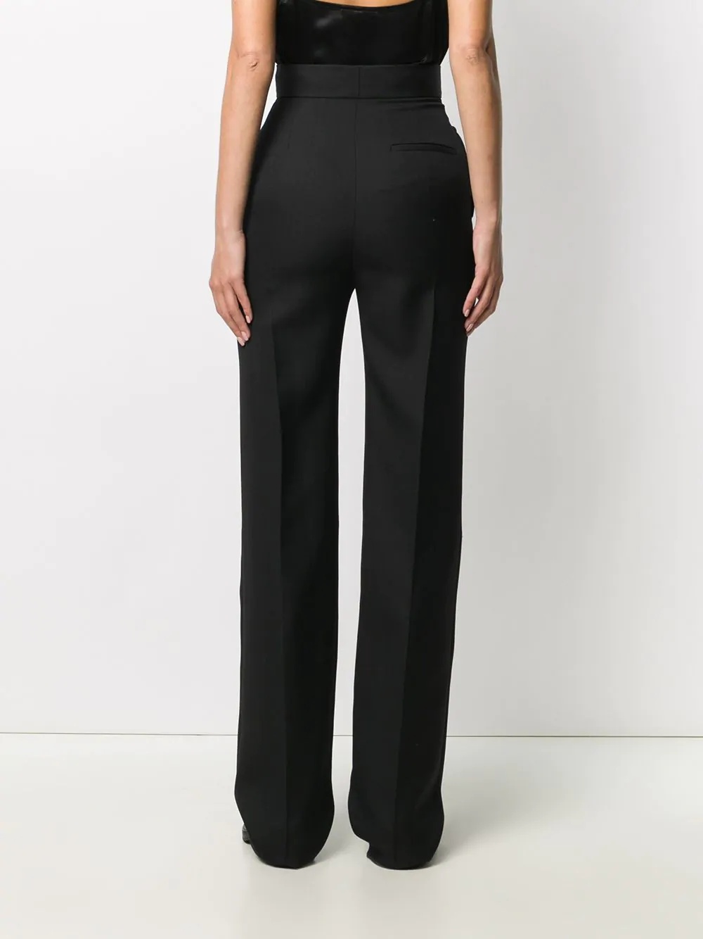 black straight-leg trousers - 4