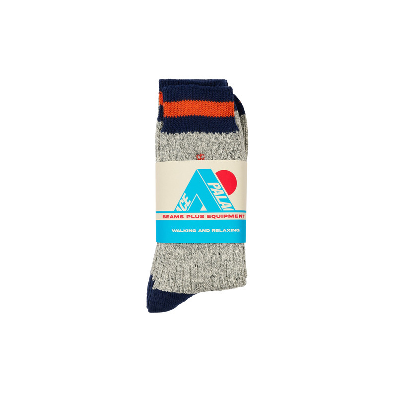 PALACE PALACE BEAMS PLUS 2 PACK RUG SOCKS GREY outlook