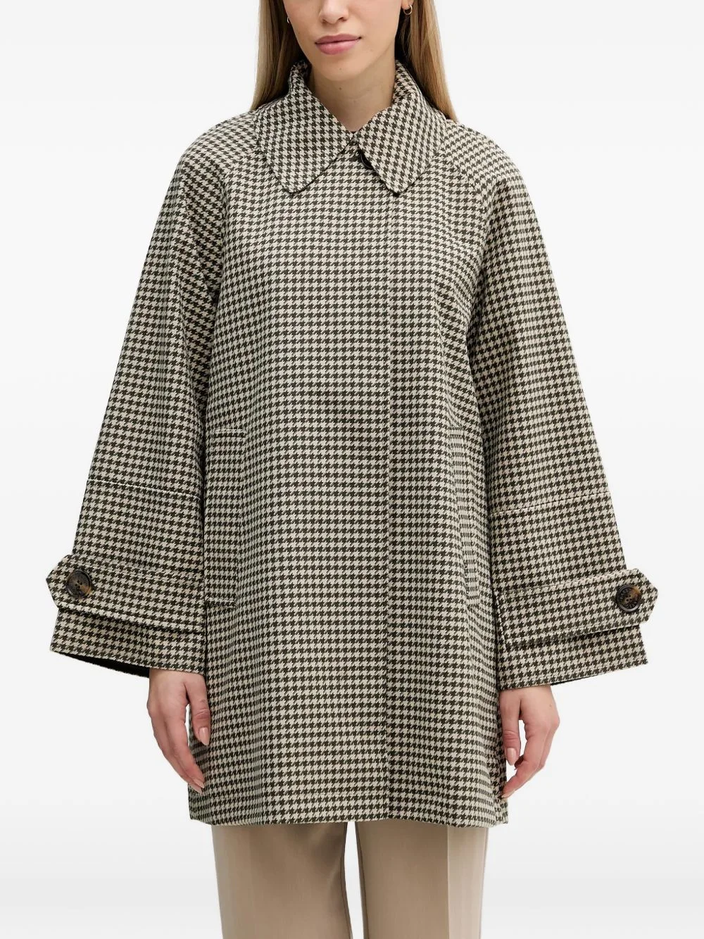 Kennedy Houndstooth zip-up coat - 1