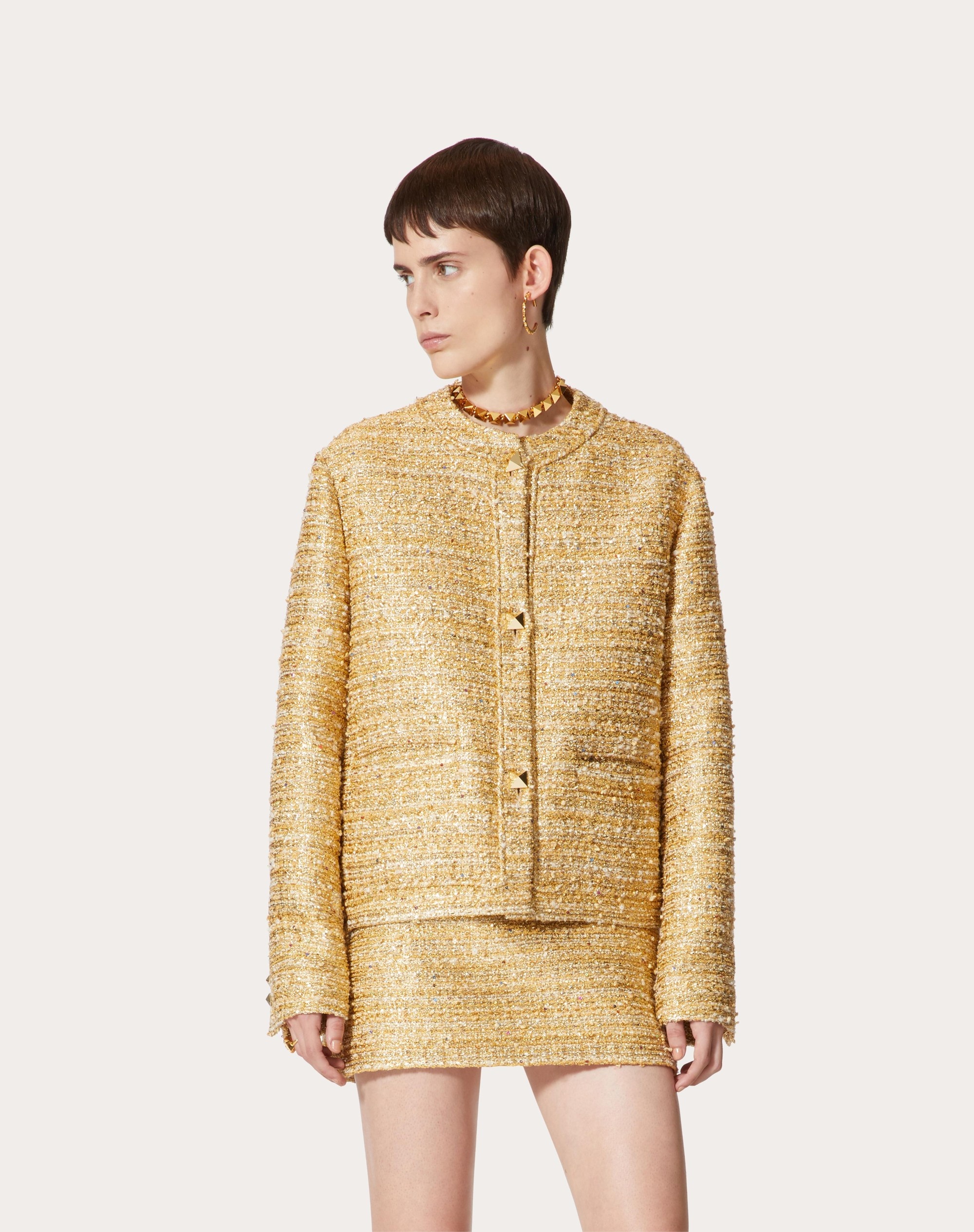 GOLD TWEED PAILETTES JACKET - 3
