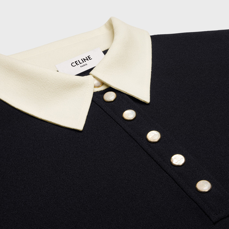 mini polo dress in viscose sablé 3