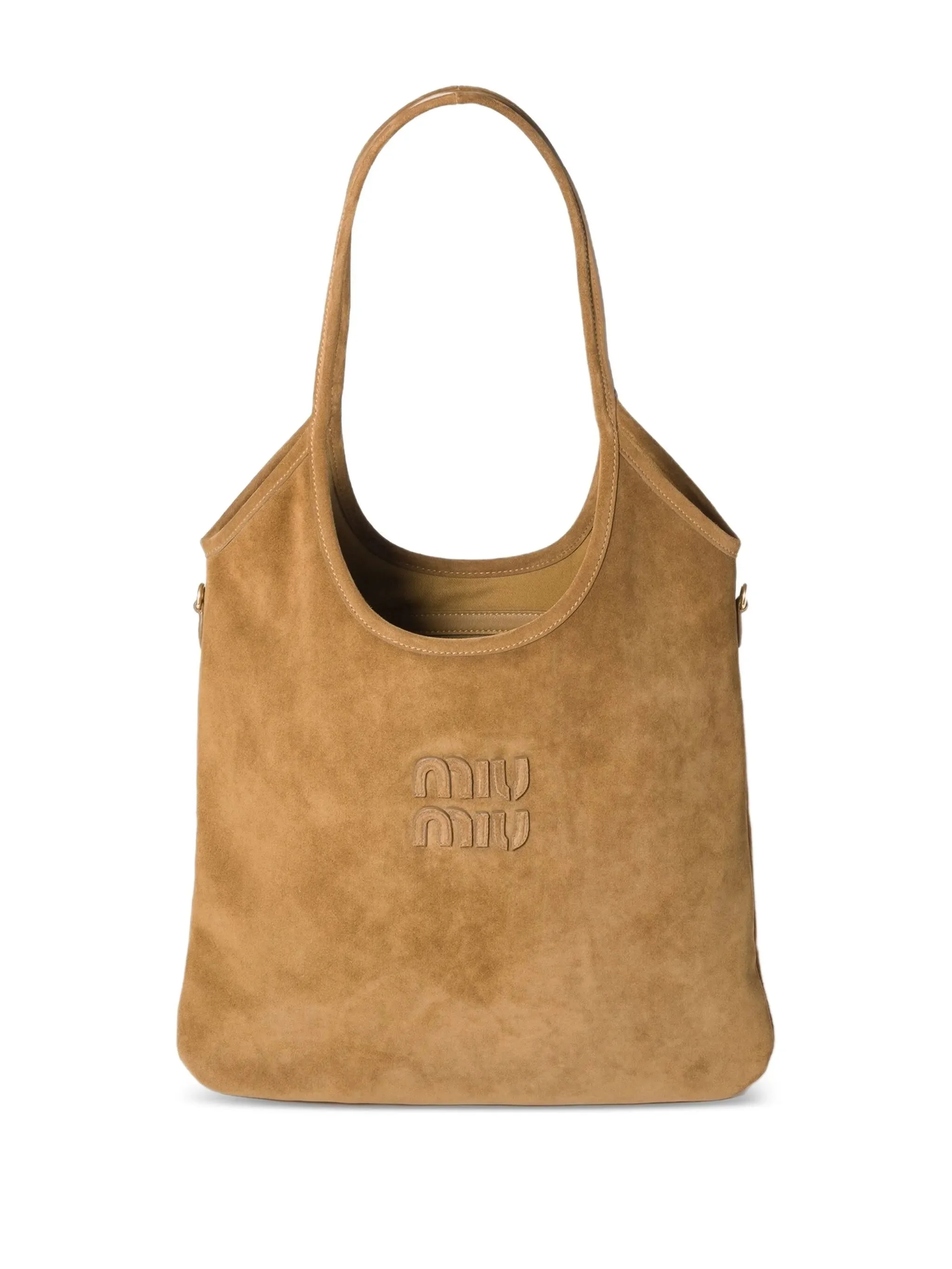 Miu Miu Ivy Suede Logo-detail Shoulder Bag - 1