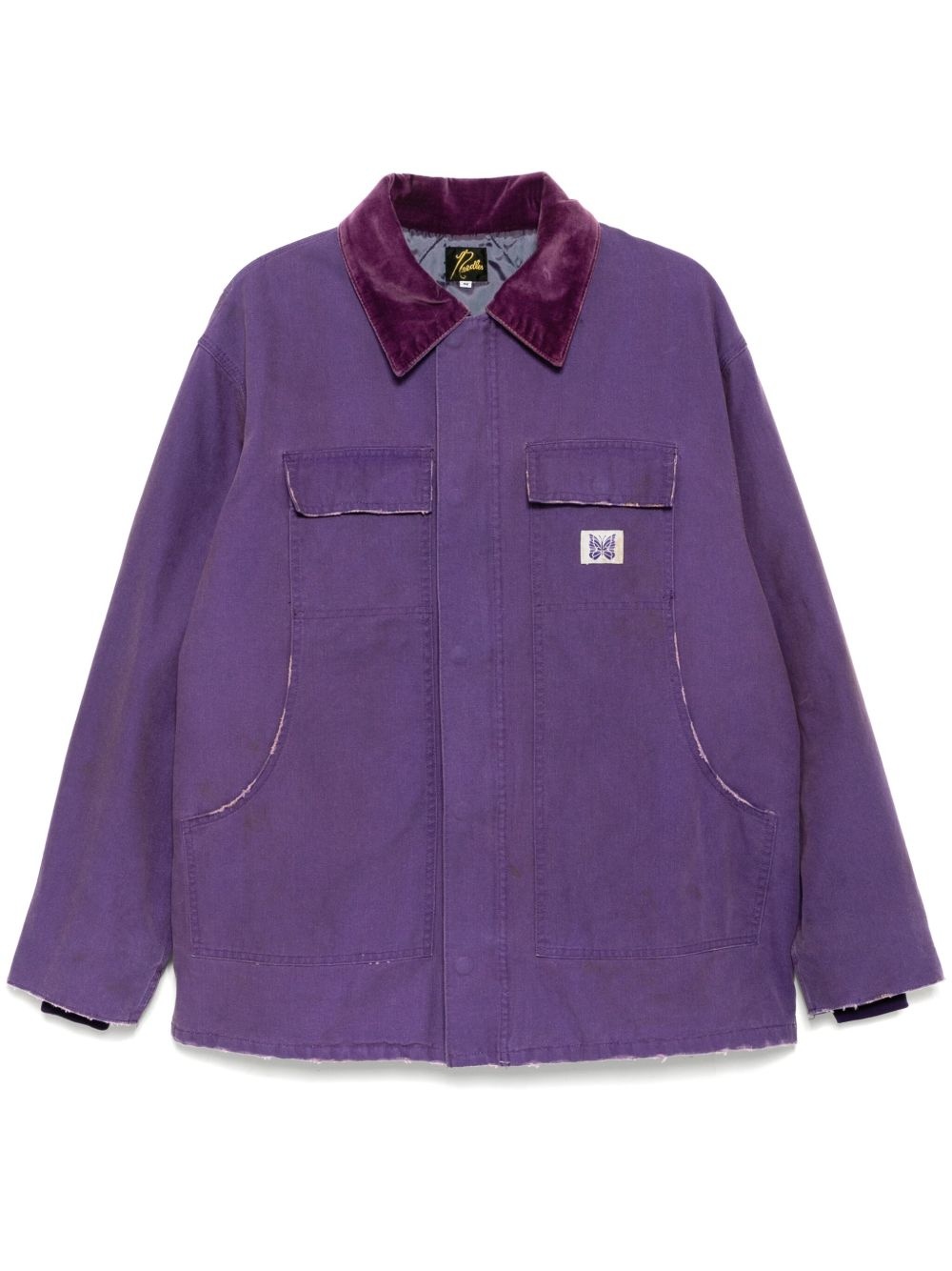 logo-patch padded jacket - 1