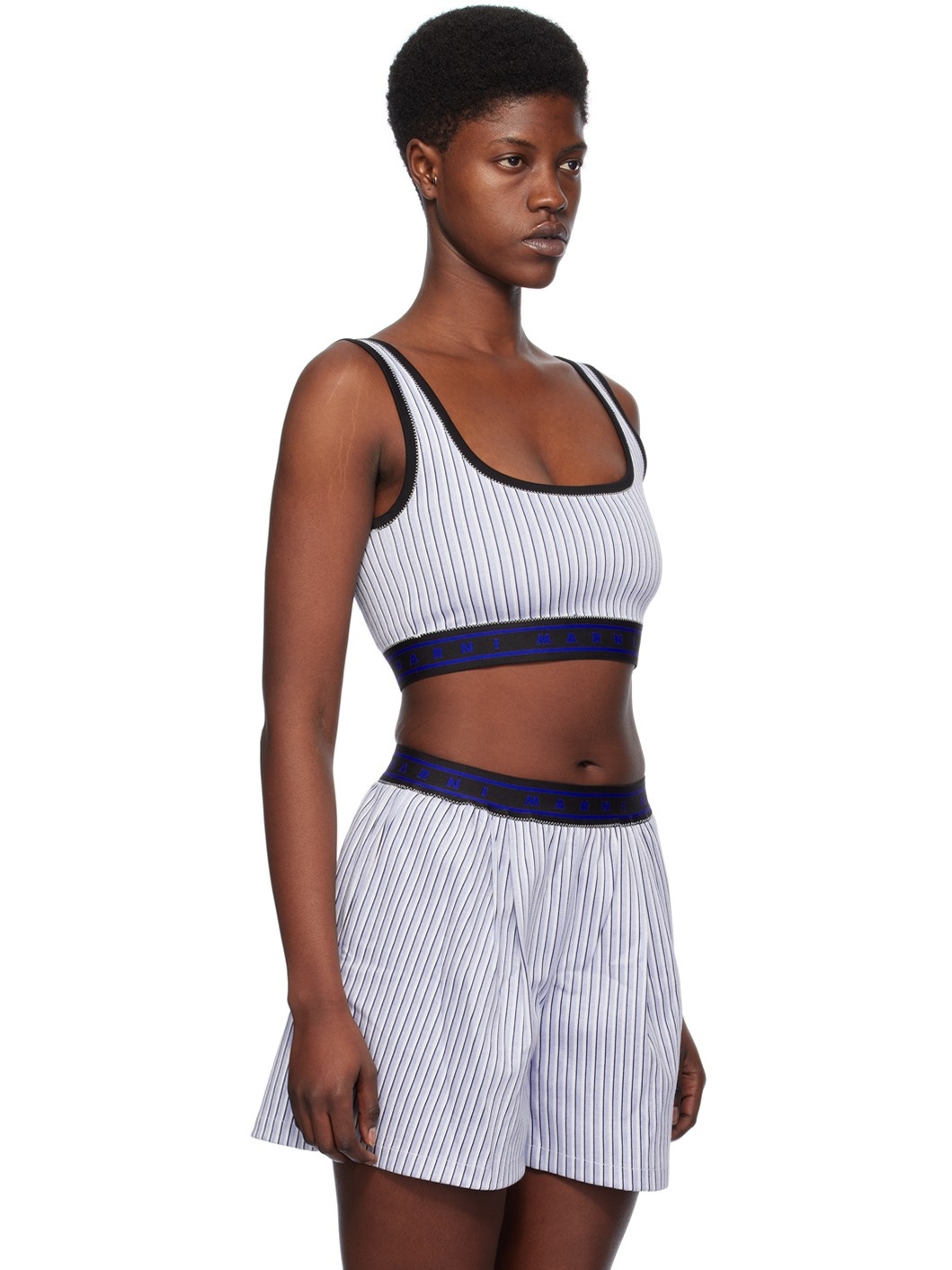 Blue Striped Tank Top - 2