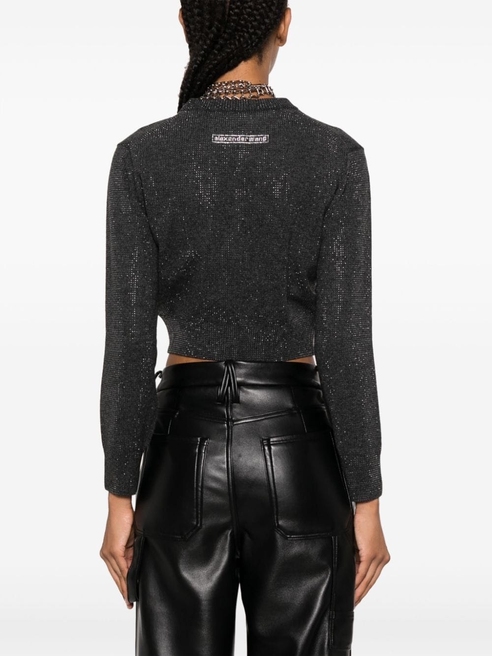 high-shine cropped cardigan - 4