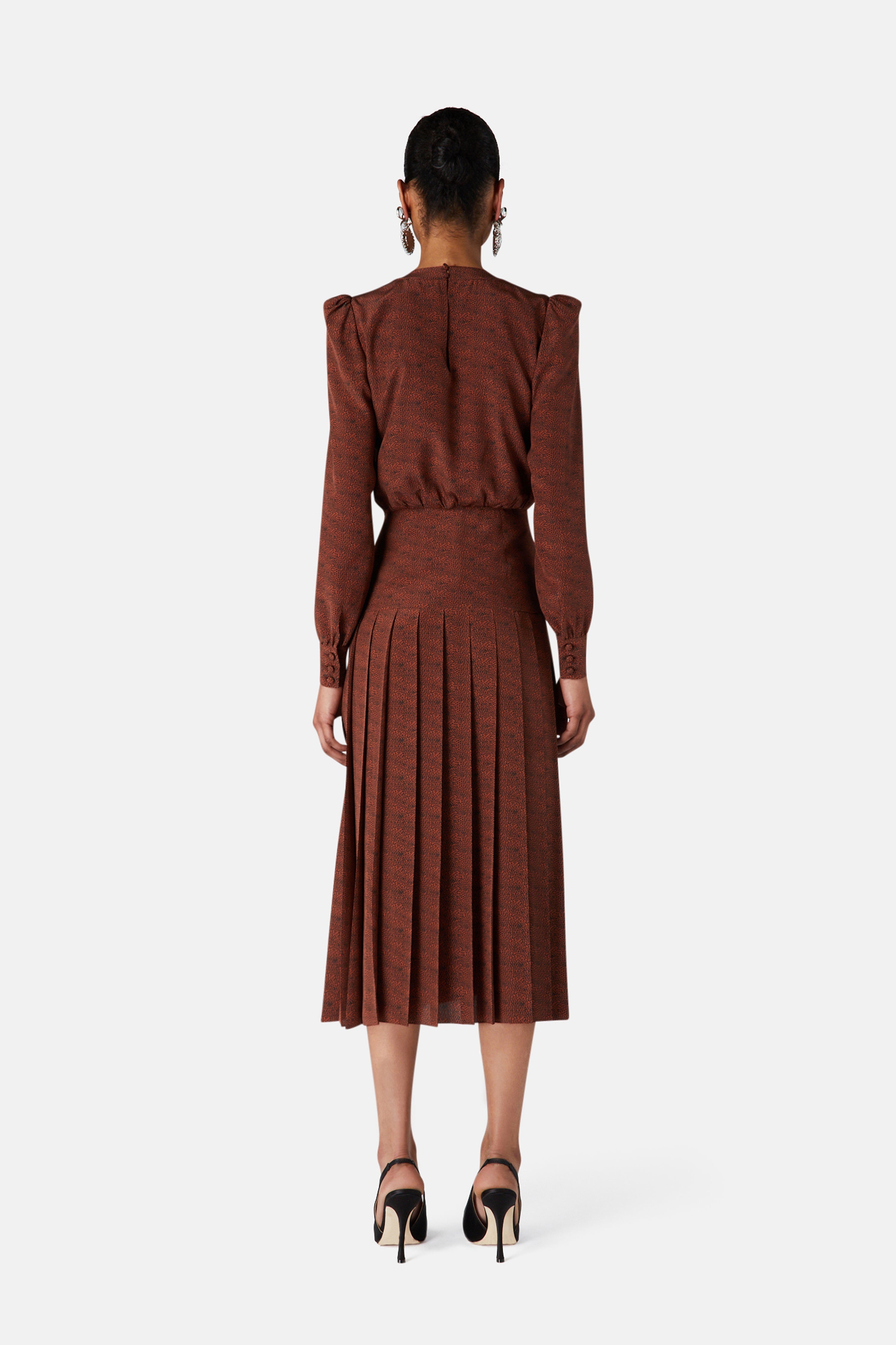 SMALL LEOPARD PRINT PLEATED DRESS - 4
