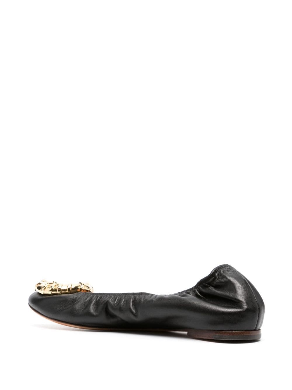 buckled leather ballerina shoes - 3