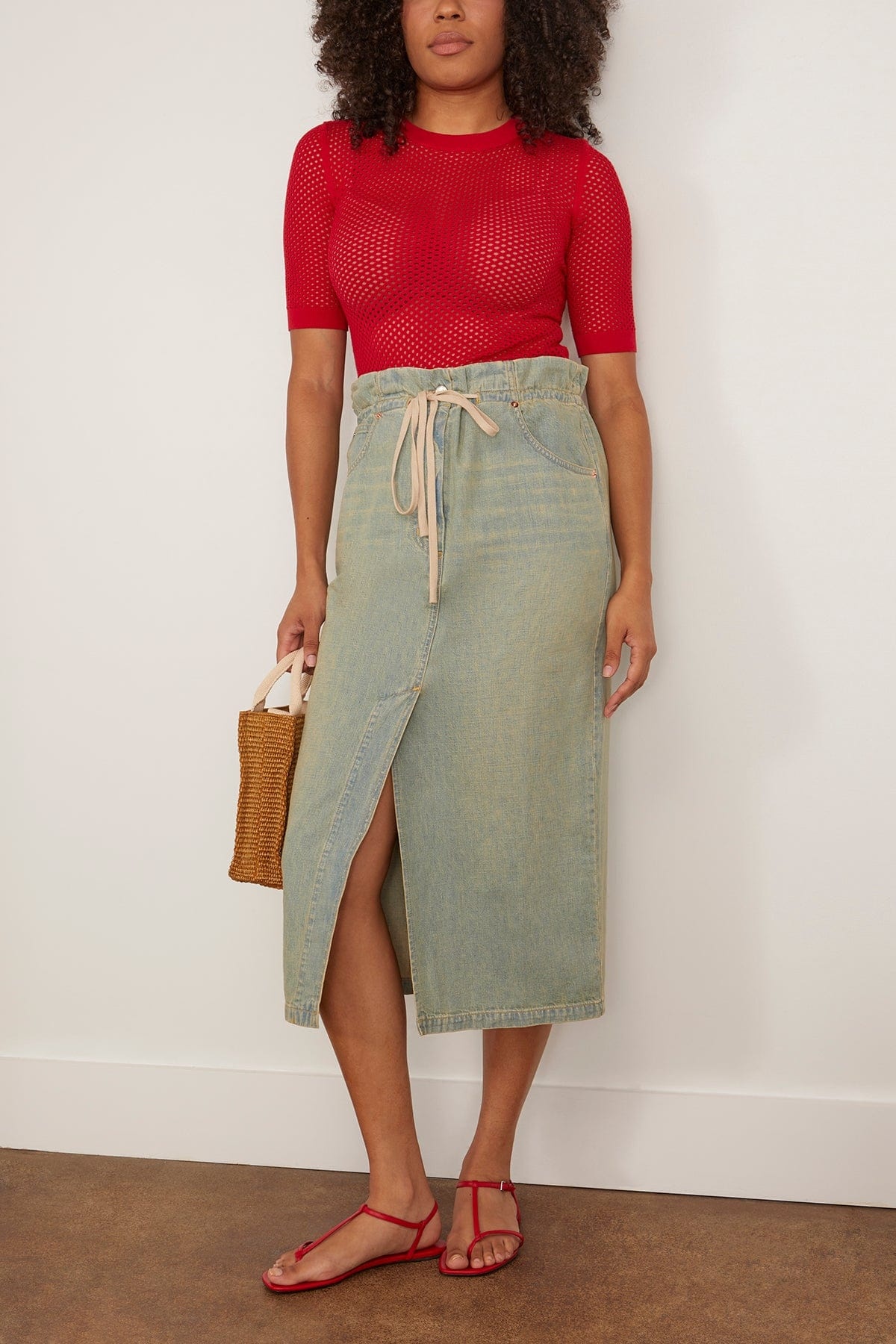 Carta Skirt in Khaki Indigo - 2