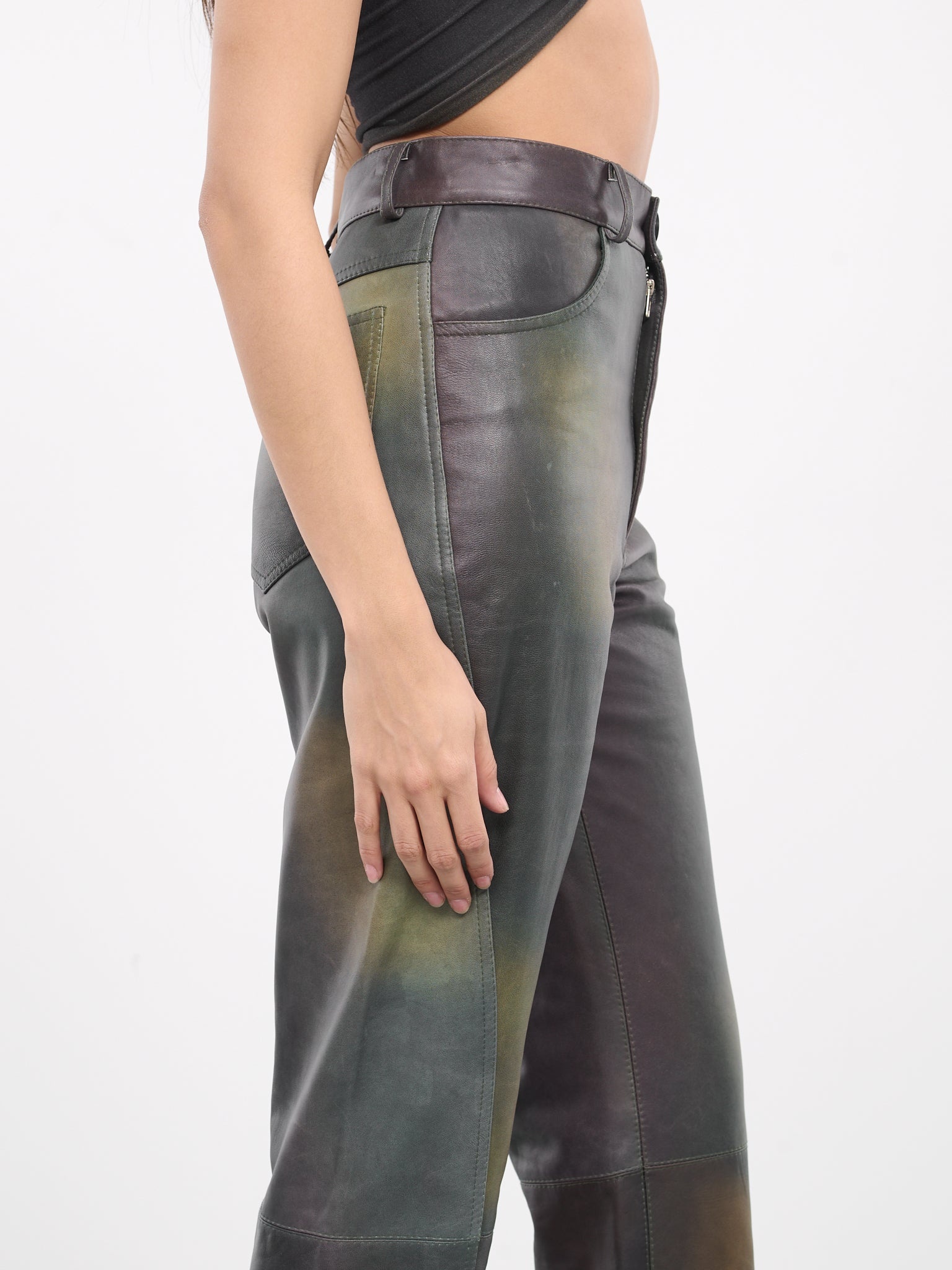 Printed Leather Pants - 5