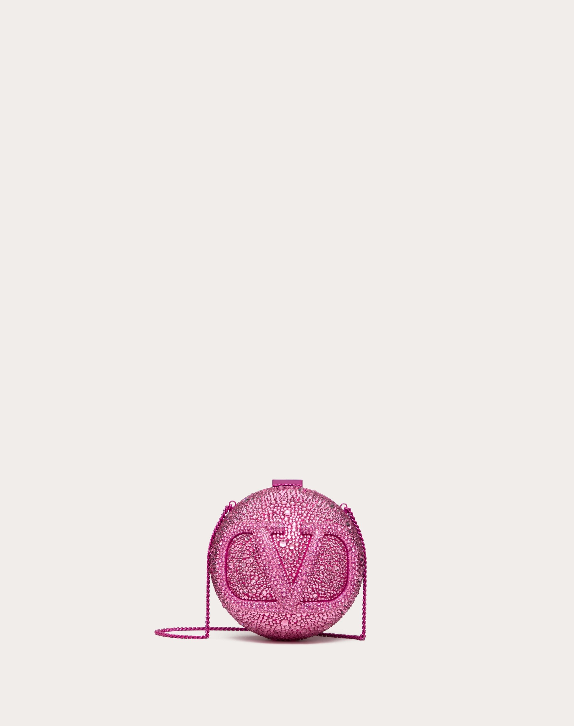 VLOGO SIGNATURE METAL AND SWAROVSKI® CRYSTAL MINAUDIÈRE - 1
