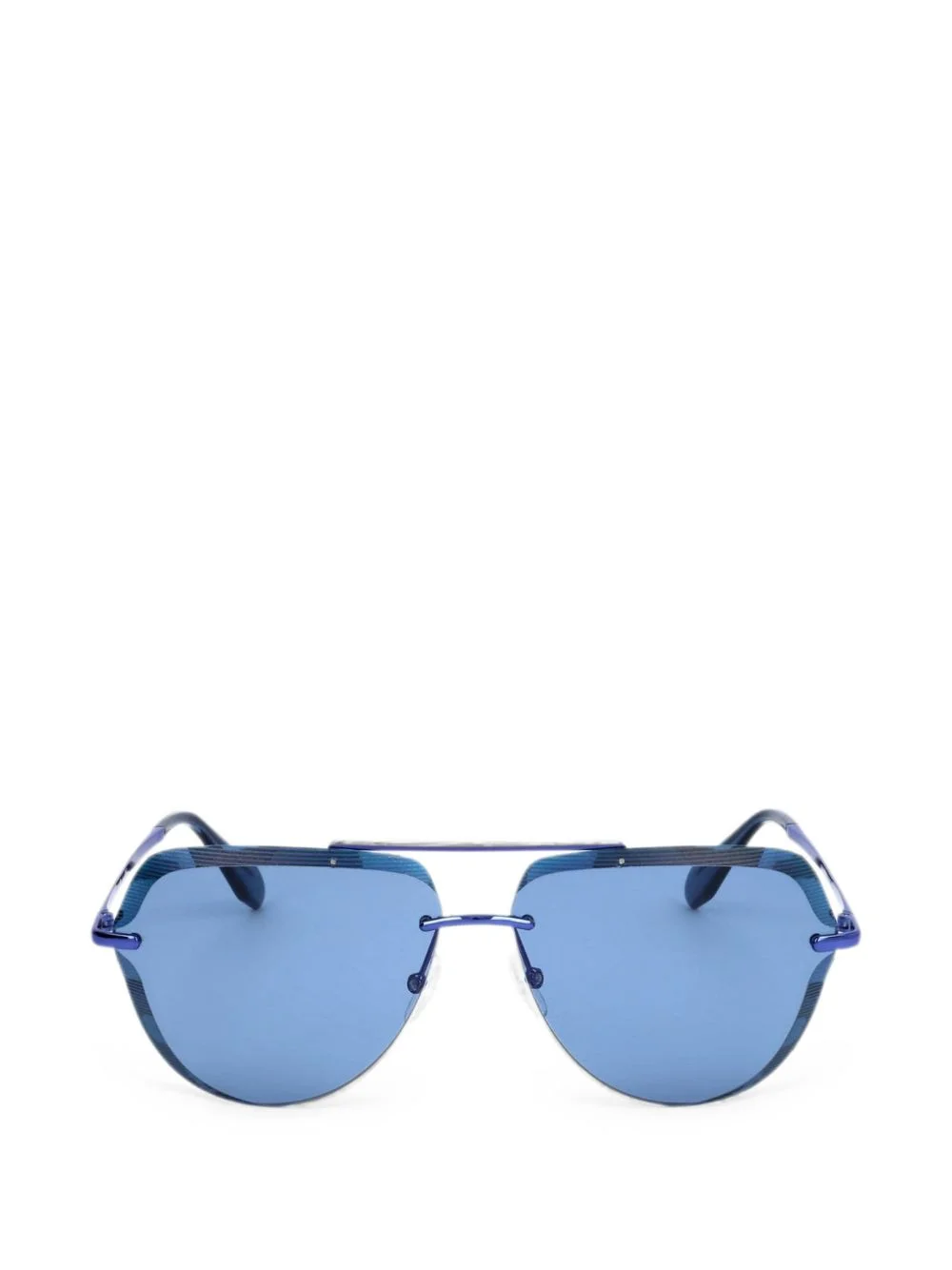 pilot-frame rimless sunglasses - 1
