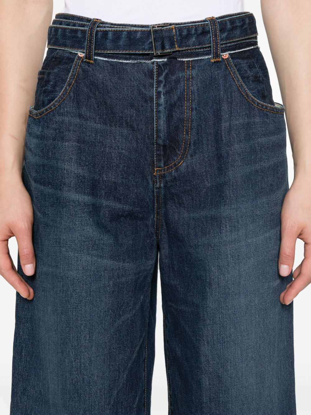 Sacai Women Wide-Leg Denim Jeans - 2