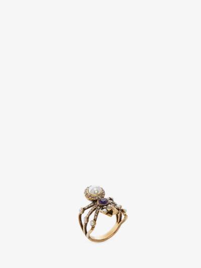 Alexander McQueen Spider Ring in Antique Gold outlook