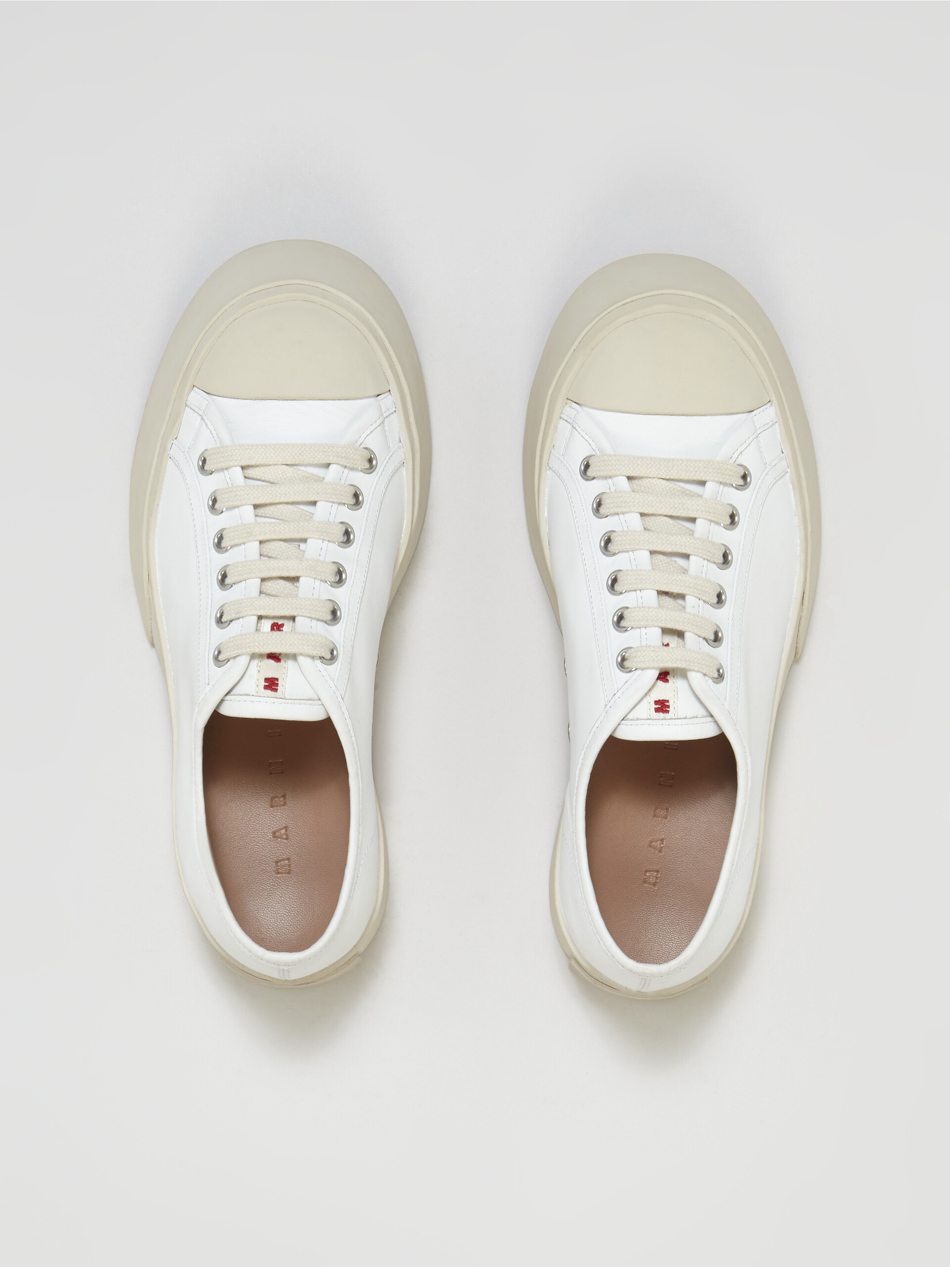 WHITE NAPPA LEATHER PABLO LACE-UP SNEAKER - 4
