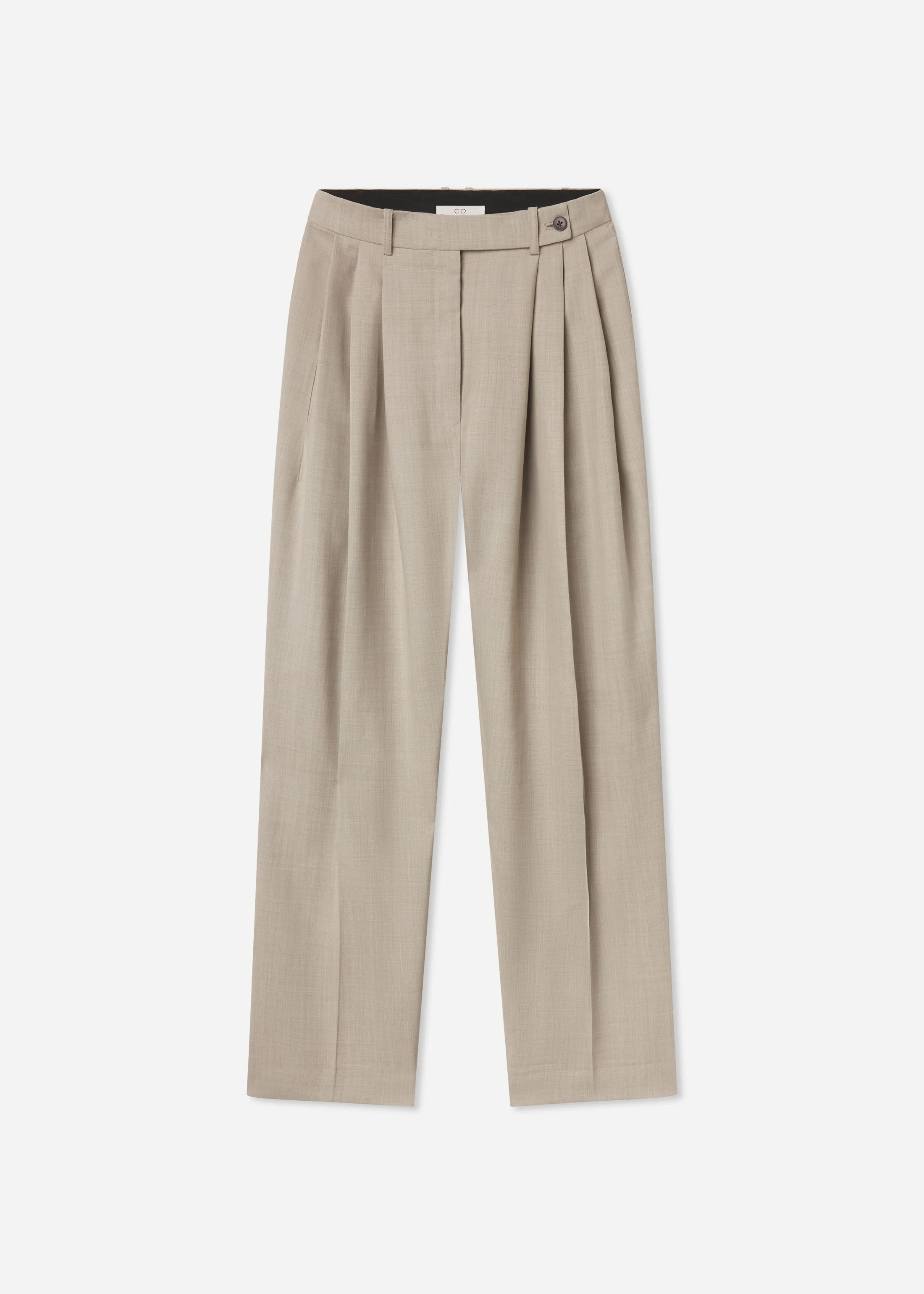 Wide Leg Pleated Pant in Virgin Wool - 1