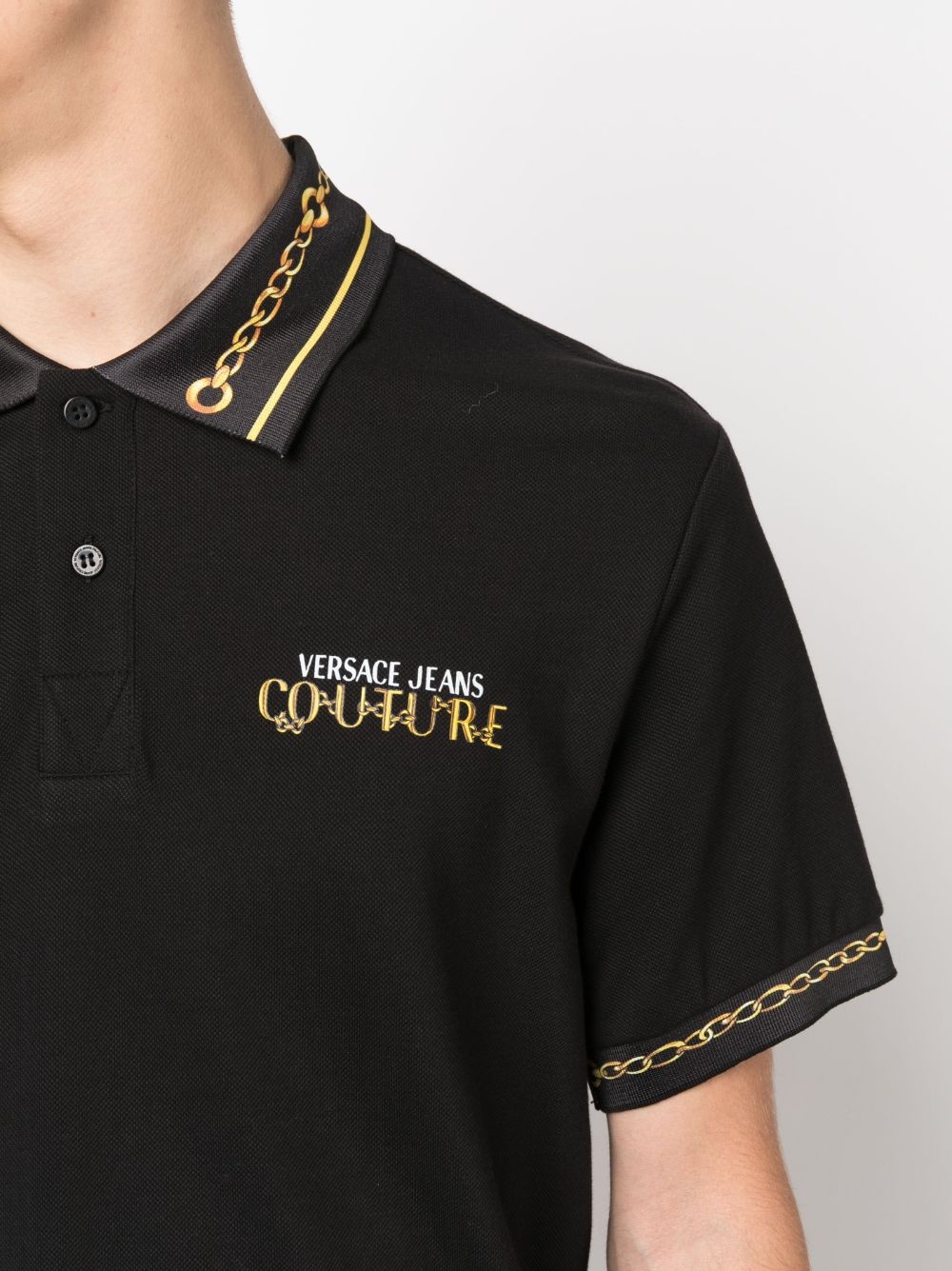 chain-link polo shirt - 5