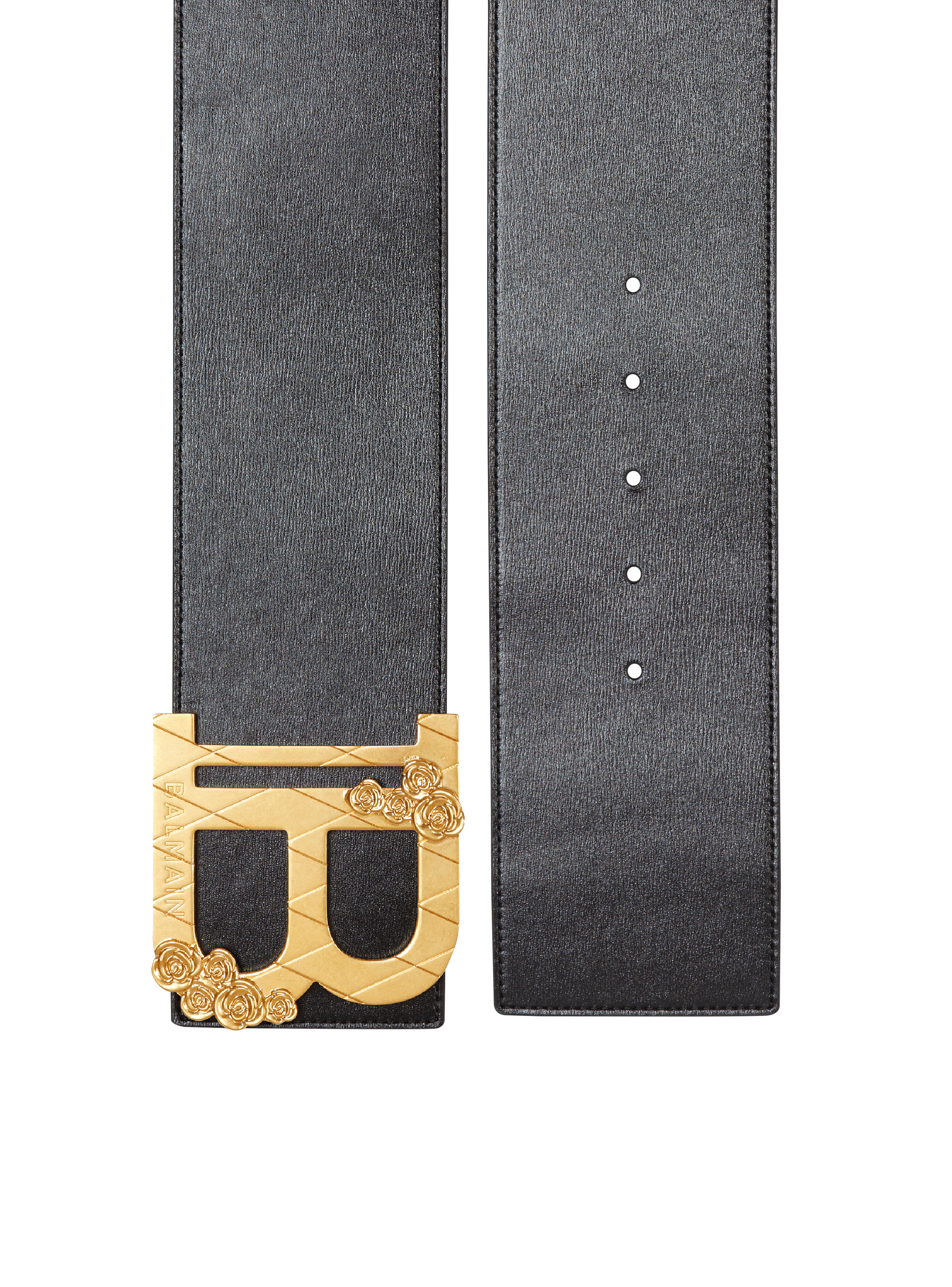 Wide calfskin B-Belt - 4