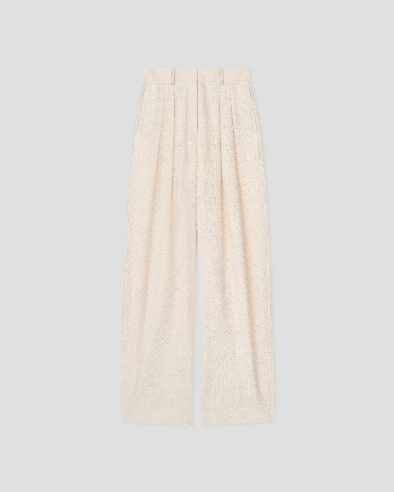 Cotton Linen Tweed Tapered Tailoring Pants - 1