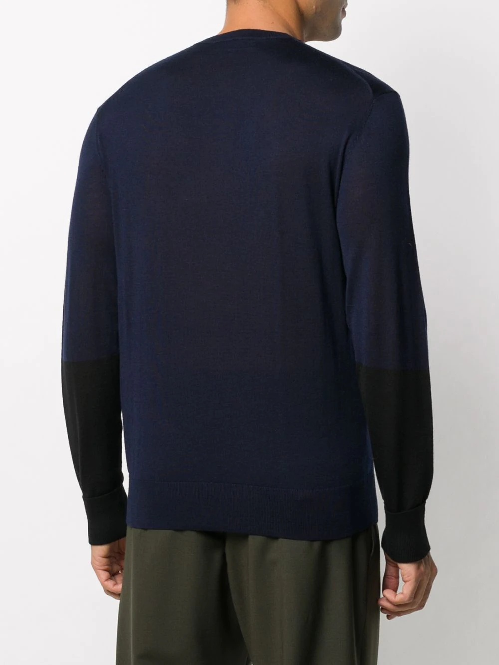 two-tone crew-neck jumper - 4