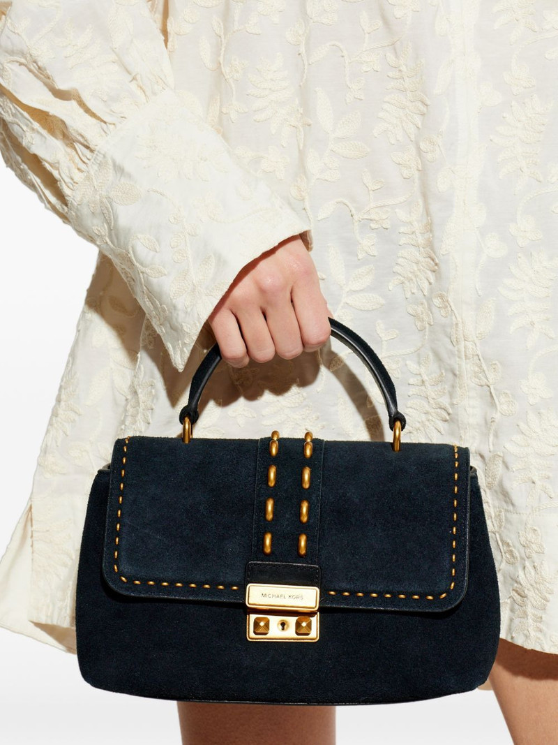 MICHAEL KORS medium Tribeca studded top-handle satchel outlook