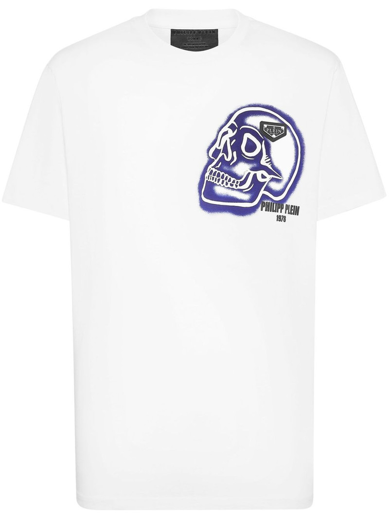 Skull-print round-neck T-shirt 1