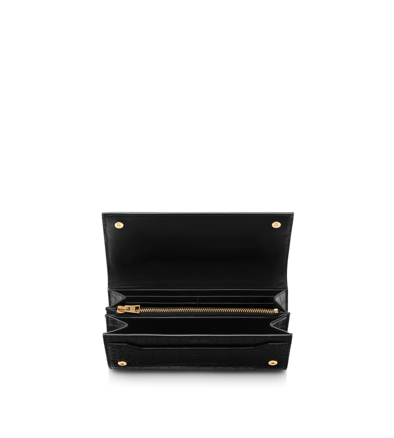 STAMPED CROCODILE LEATHER WHITNEY CONTINENTAL WALLET 3