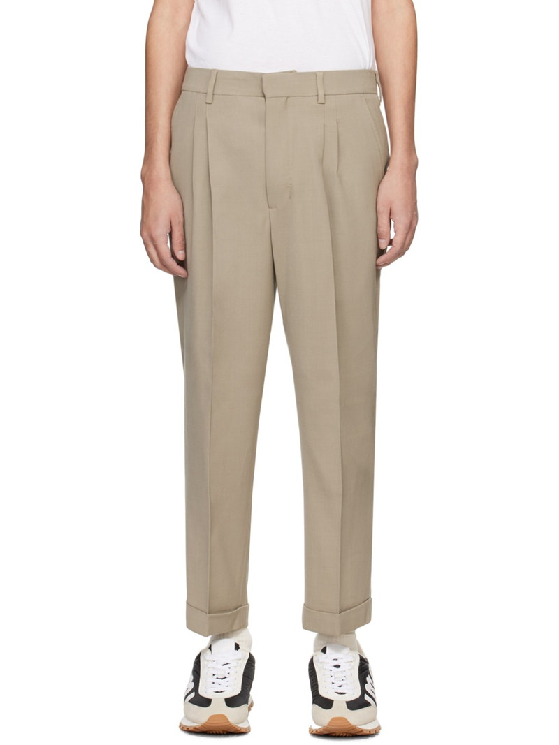 Taupe Carrot-Fit Trousers 1