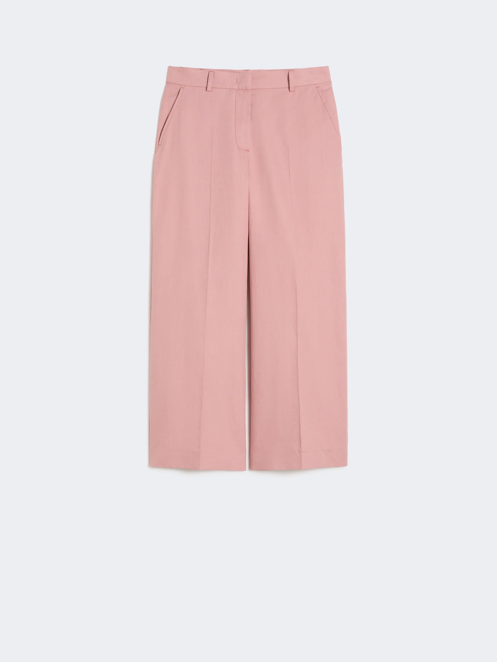 Cotton and linen canvas trousers - ANTIQUE ROSE - 1
